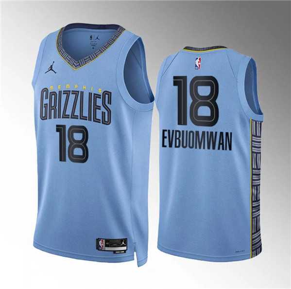 Mens Memphis Grizzlies #18 Tosan Evbuomwan Blue Statement Edition Stitched Jersey Dzhi